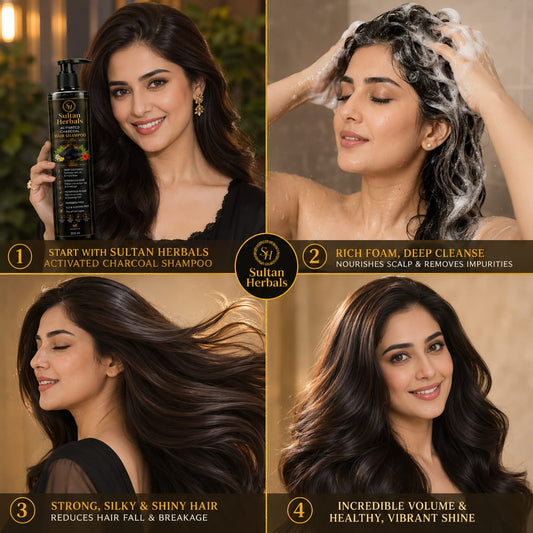 "Sultan Herbals Activated Charcoal Hair Shampoo - Buy 2 Pack Deal"?