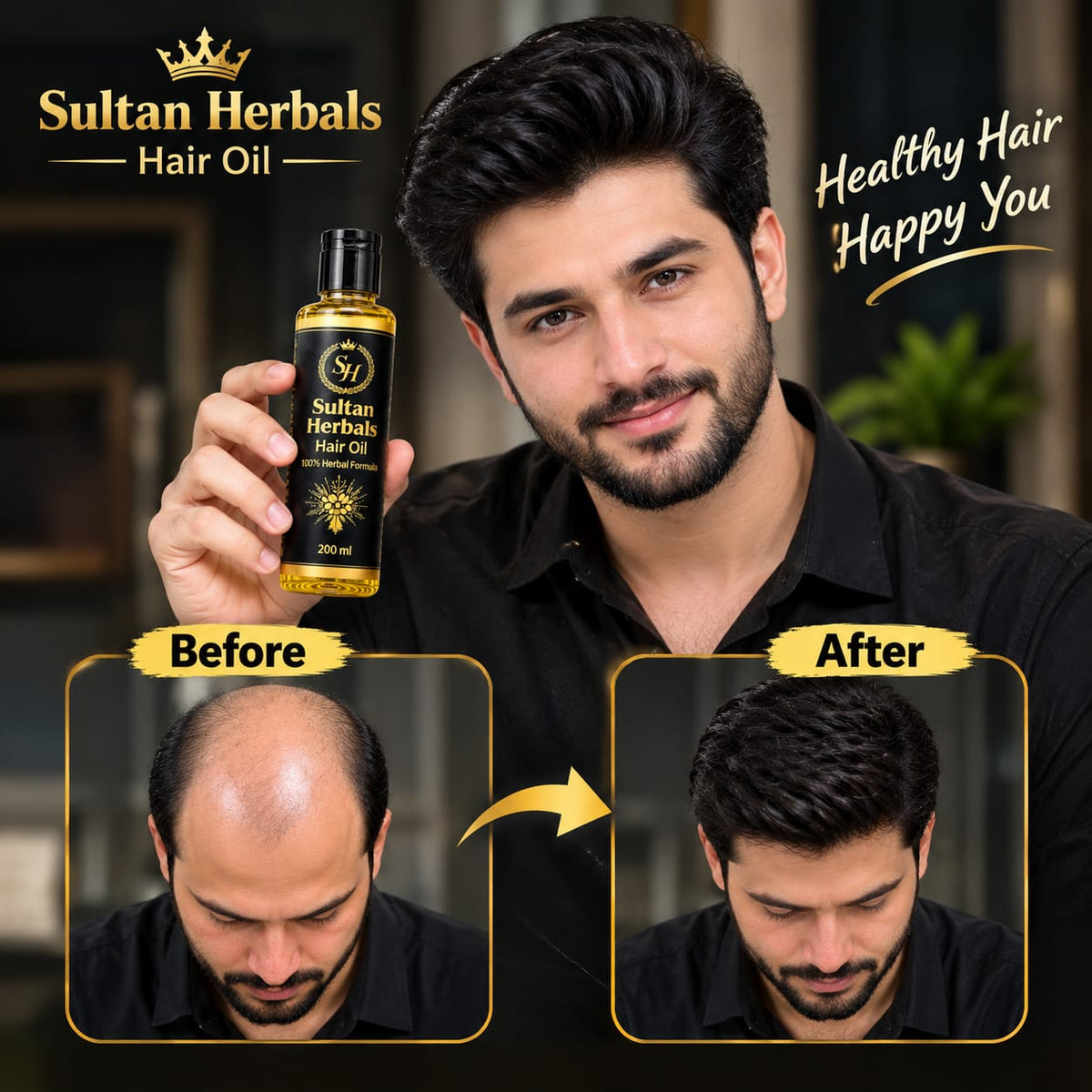 Sultan Herbals Hair Oil – 25 Kism Ki Herbals + 7+ Oil | 200ml