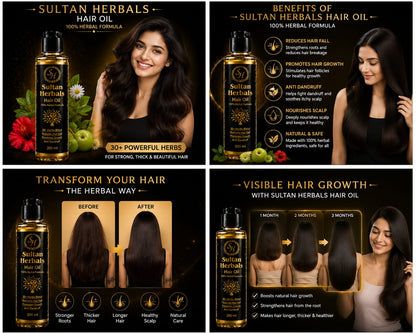 Sultan Herbals Complete Hair Care Kit (3-in-1 Special Offer)