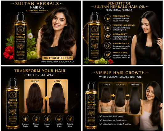 Sultan Herbals Complete Hair Care Kit (3-in-1 Special Offer)