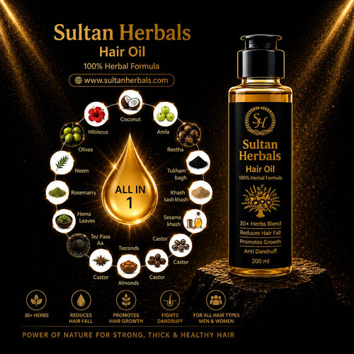 ✨Sultan Herbals Hair Oil Special Offer – Get Free Shampoo & Derma Roller!✨