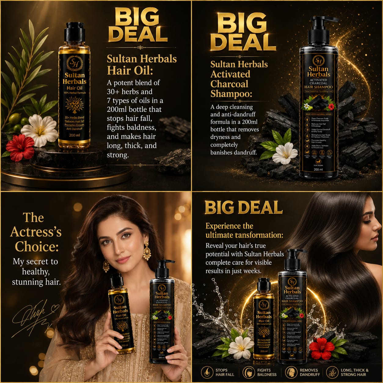 Sultan Herbals Hair Care Combo - Extreme Hair Shampoo & Premium Hair Oil 🌿