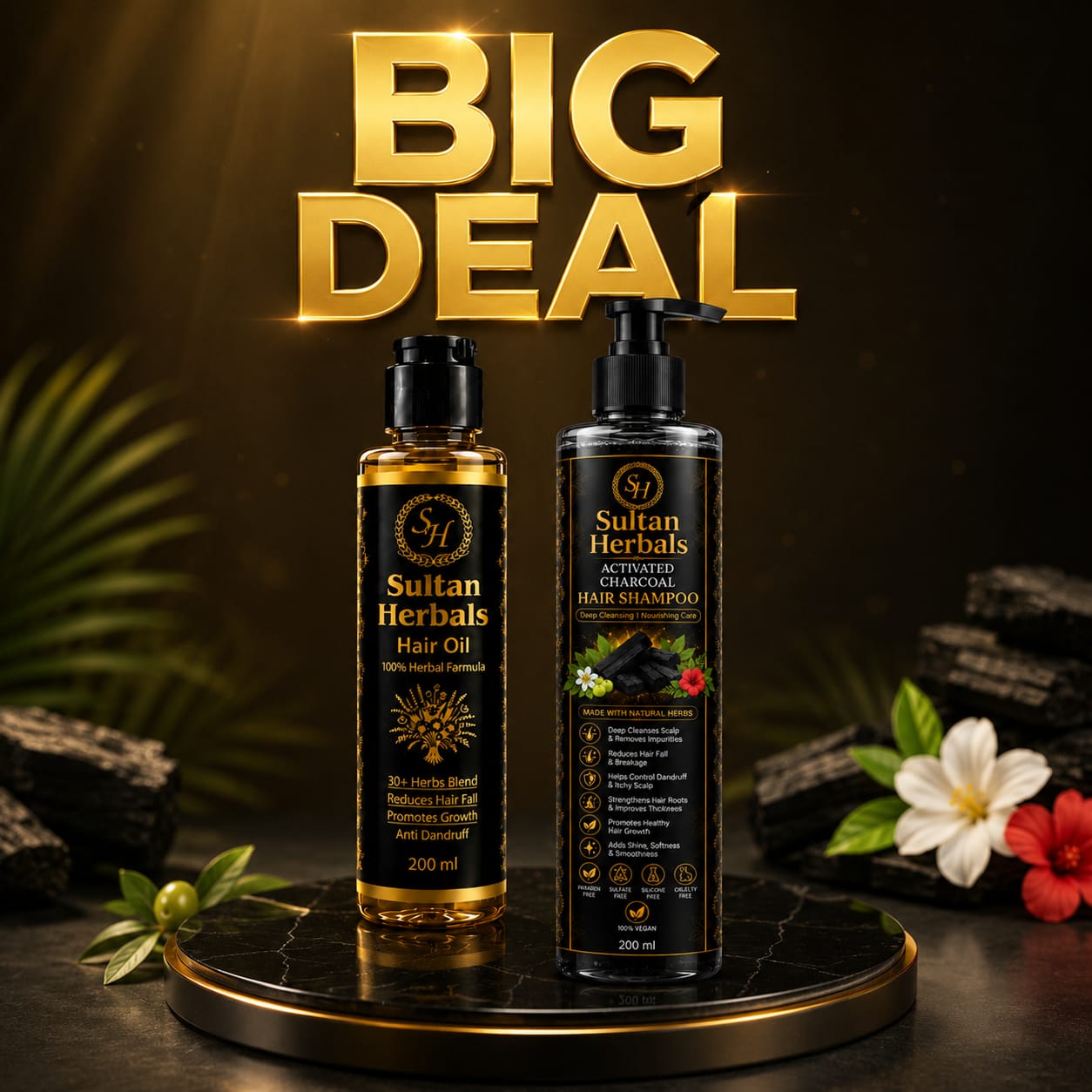 Sultan Herbals Hair Care Combo - Extreme Hair Shampoo & Premium Hair Oil 🌿